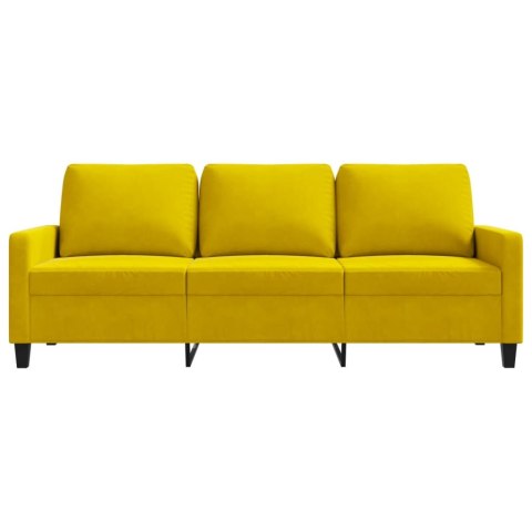  Sofa 3-osobowa, żółty, 180 cm, tapicerowana aksamitem