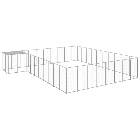  Kojec dla psa, srebrny, 25,41 m², stalowy