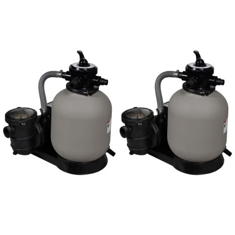 Piaskowe pompy filtrujące, 2 szt., 600 W, 17000 L/h Piaskowe pompy filtrujące, 2 szt., 600 W, 17000 L/h