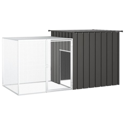 Klatka dla królików, antracyt, 200x91x100cm, galwanizowana stal Klatka dla królików, antracyt, 200x91x100cm, galwanizowana stal