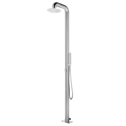 Prysznic ogrodowy z szarą podstawą, 230 cm, stal nierdzewna Prysznic ogrodowy z szarą podstawą, 230 cm, stal nierdzewna