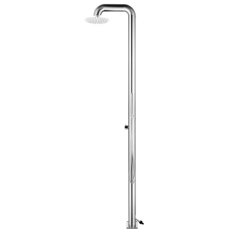 Prysznic ogrodowy z szarą podstawą, 230 cm, stal nierdzewna Prysznic ogrodowy z szarą podstawą, 230 cm, stal nierdzewna