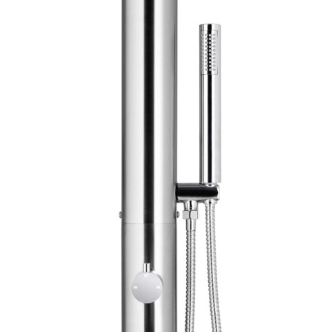 Prysznic ogrodowy z szarą podstawą, 230 cm, stal nierdzewna Prysznic ogrodowy z szarą podstawą, 230 cm, stal nierdzewna