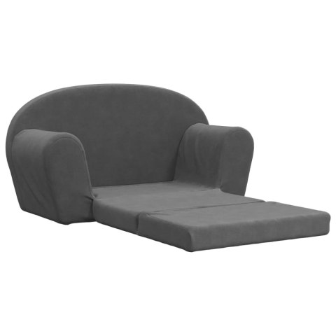 2-os. sofa dla dzieci, rozkładana, antracytowa, miękki plusz 2-os. sofa dla dzieci, rozkładana, antracytowa, miękki plusz