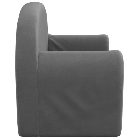 2-os. sofa dla dzieci, rozkładana, antracytowa, miękki plusz 2-os. sofa dla dzieci, rozkładana, antracytowa, miękki plusz