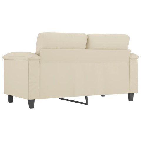  2-osobowa sofa, kremowy, 120 cm, sztuczna skóra