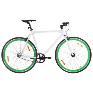  Rower single speed, biało-zielony, 700c, 55 cm