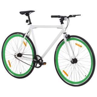  Rower single speed, biało-zielony, 700c, 55 cm