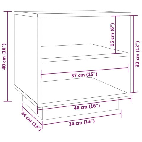  Szafki nocne, 2 szt., czarne, 40x34x40 cm, lite drewno sosnowe