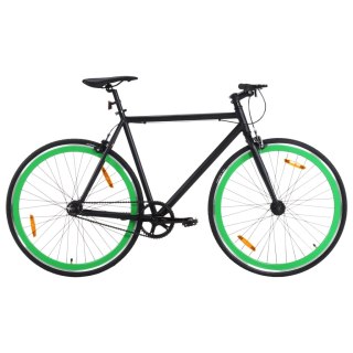 Rower single speed, czarno-zielony, 700c, 55 cm