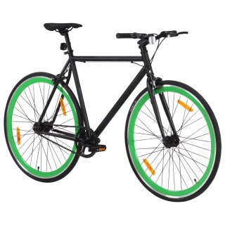  Rower single speed, czarno-zielony, 700c, 55 cm
