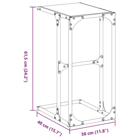 Stolik boczny ze szklanym blatem, 40x30x61,5 cm, stal Stolik boczny ze szklanym blatem, 40x30x61,5 cm, stal