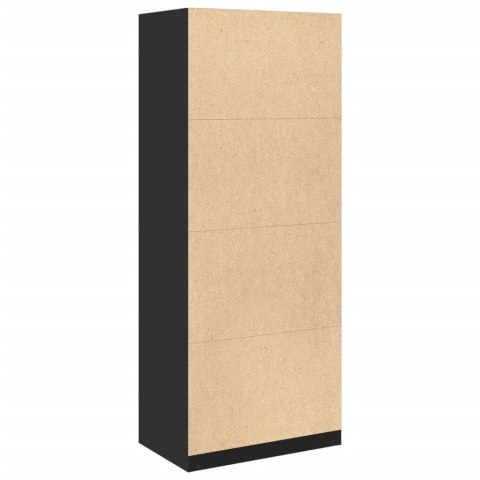 Szafa, czarna, 80x50x200 cm, materiał drewnopochodny Szafa, czarna, 80x50x200 cm, materiał drewnopochodny