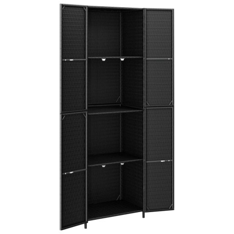 Szafka ogrodowa, czarna, 59x40x180 cm, rattan PE Szafka ogrodowa, czarna, 59x40x180 cm, rattan PE