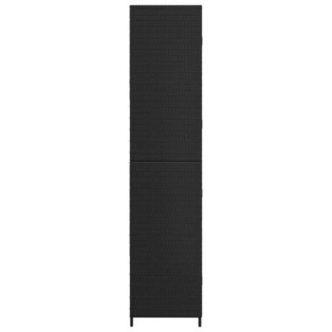 Szafka ogrodowa, czarna, 59x40x180 cm, rattan PE Szafka ogrodowa, czarna, 59x40x180 cm, rattan PE