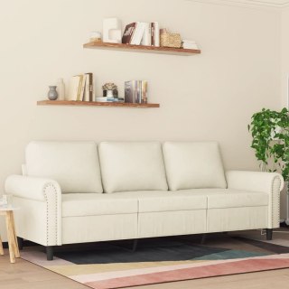  Sofa 3-osobowa, kremowy, 180 cm, tapicerowana aksamitem