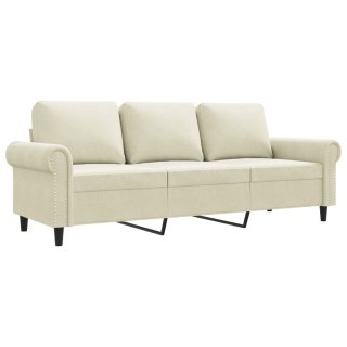  Sofa 3-osobowa, kremowy, 180 cm, tapicerowana aksamitem