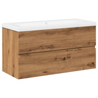  Szafka z wbudowaną umywalką, dąb artisan