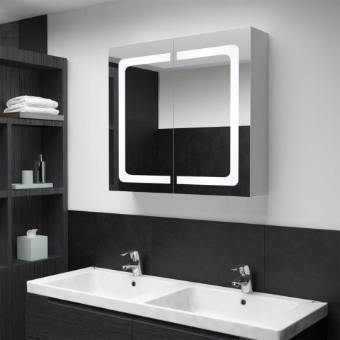 Szafka łazienkowa z lustrem i LED, 80 x 12,2 x 68 cm Szafka łazienkowa z lustrem i LED, 80 x 12,2 x 68 cm