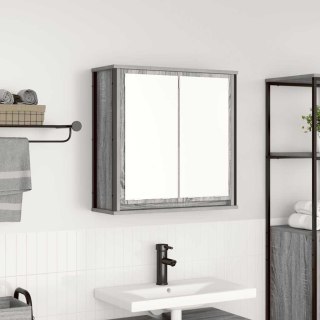  Szafka ścienna łazienkowa z lustrem szary dąb sonoma 60x21x60cm