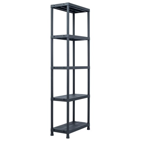  Regały magazynowe, 5 szt., czarne, 125 kg, 60x30x180 cm