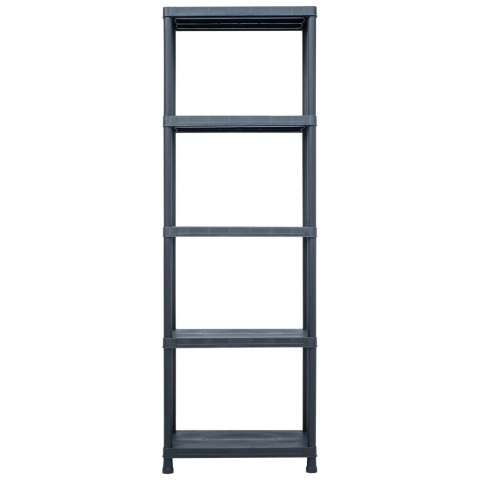  Regały magazynowe, 5 szt., czarne, 125 kg, 60x30x180 cm