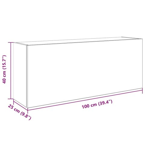 Wisząca szafka łazienkowa, brązowy dąb, 100x25x40 cm Wisząca szafka łazienkowa, brązowy dąb, 100x25x40 cm