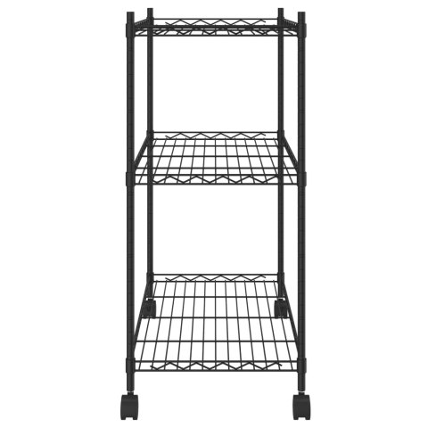 3-poziomowy regał na kółkach, 60x35x81 cm, czarny, 150 kg 3-poziomowy regał na kółkach, 60x35x81 cm, czarny, 150 kg
