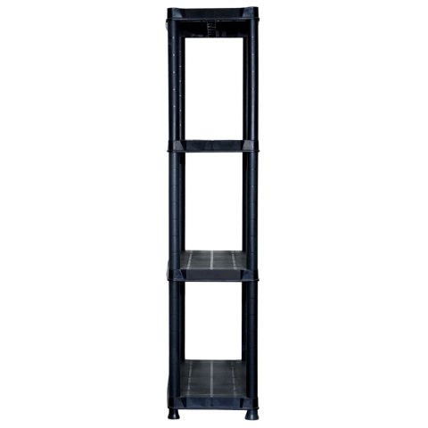 Regał 4-poziomowy, czarny, 61 x 30,5 x 130 cm, plastik Regał 4-poziomowy, czarny, 61 x 30,5 x 130 cm, plastik