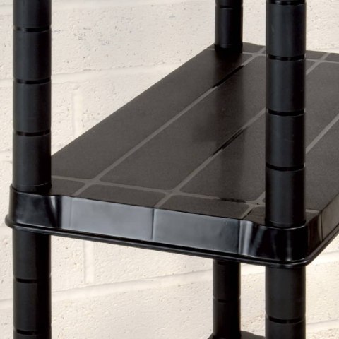Regał 4-poziomowy, czarny, 61 x 30,5 x 130 cm, plastik Regał 4-poziomowy, czarny, 61 x 30,5 x 130 cm, plastik
