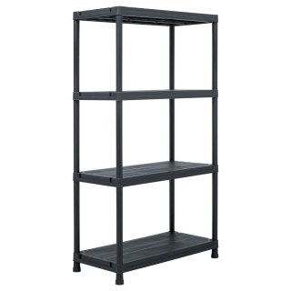 Regały magazynowe, 5 szt., czarne, 60x30x138 cm, plastikowe
