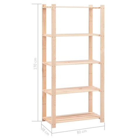 Regały z 5 półkami, 10 szt., 80x38x170 cm, sosna, 250 kg Regały z 5 półkami, 10 szt., 80x38x170 cm, sosna, 250 kg
