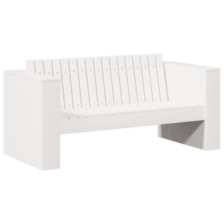  Sofa ogrodowa 2-osobowa 134x60x62 cm Biała Lite drewno Sosnowe