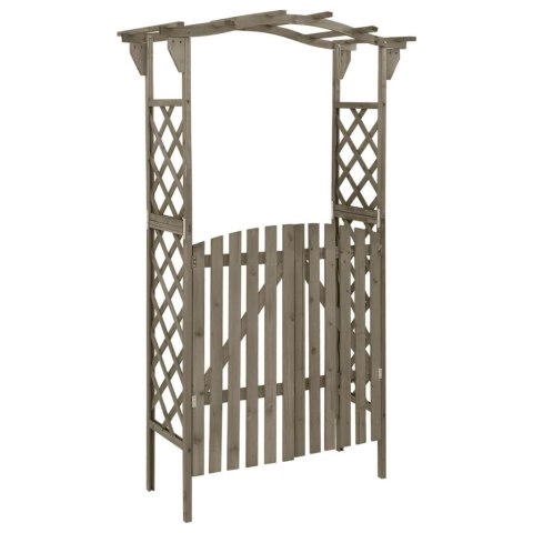 Pergola z furtką, 116x40x204 cm, szara, lite drewno jodłowe Pergola z furtką, 116x40x204 cm, szara, lite drewno jodłowe