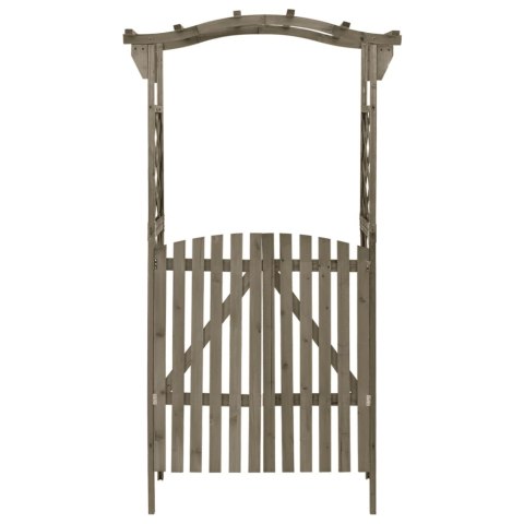 Pergola z furtką, 116x40x204 cm, szara, lite drewno jodłowe Pergola z furtką, 116x40x204 cm, szara, lite drewno jodłowe