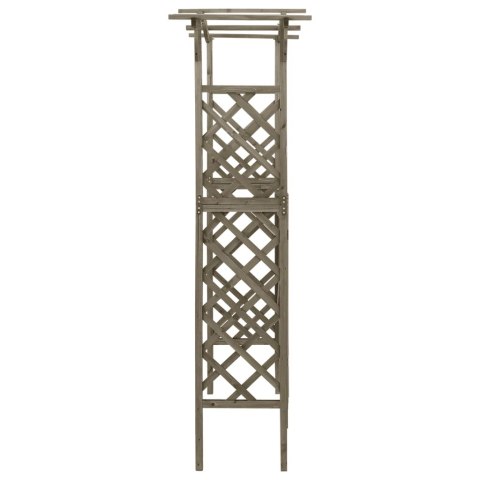 Pergola z furtką, 116x40x204 cm, szara, lite drewno jodłowe Pergola z furtką, 116x40x204 cm, szara, lite drewno jodłowe