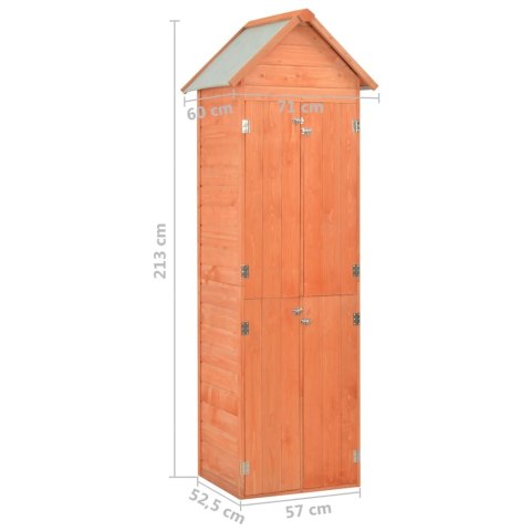 Schowek ogrodowy, 71 x 60 x 213 cm, drewniany Schowek ogrodowy, 71 x 60 x 213 cm, drewniany