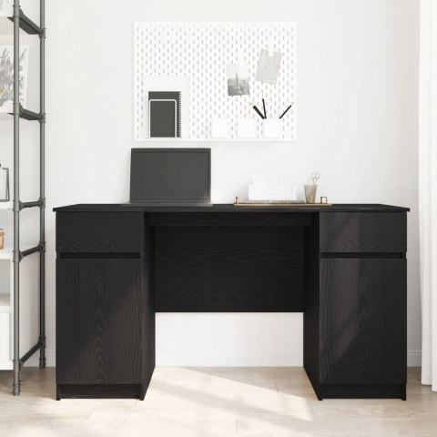 Biurko Czarny Dąb 140x49x76 cm Materiał drewnopochodny Biurko Czarny Dąb 140x49x76 cm Materiał drewnopochodny