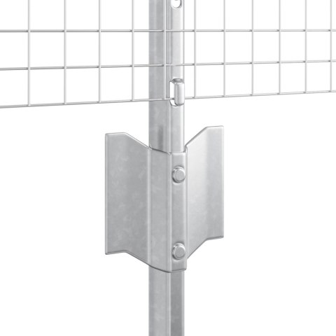  Ogrodzenie spawane z 5 słupkami U Srebrne 0.4x10 m Stal