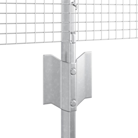 Ogrodzenie spawane z 44 słupkami srebrnymi 0.5x100 m stal Ogrodzenie spawane z 44 słupkami srebrnymi 0.5x100 m stal