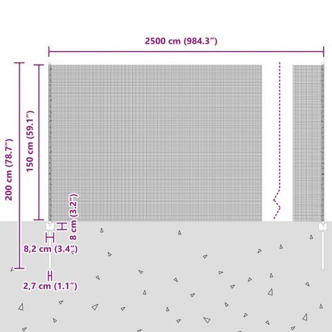 Ogrodzenie z drutu spawanego z 22 słupkami U Srebrne 1,5x25 m Stal Ogrodzenie z drutu spawanego z 22 słupkami U Srebrne 1,5x25 m Stal