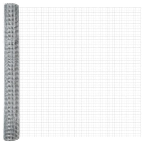  Ogrodzenie z drutu wzmacnianego z 22 słupkami U Srebrne 1.4x25 m Stal
