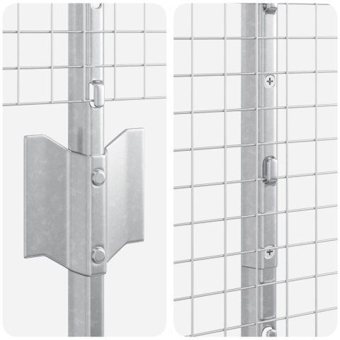  Ogrodzenie z drutu wzmacnianego z 22 słupkami U Srebrne 1.4x25 m Stal
