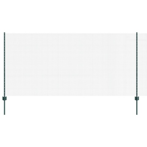 Ogrodzenie z drutu spawanego z 11 słupkami U Zielone 1.2x25 m Stal Ogrodzenie z drutu spawanego z 11 słupkami U Zielone 1.2x25 m Stal