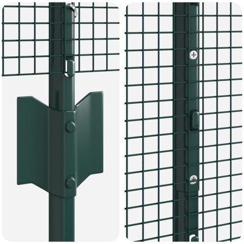 Ogrodzenie z drutu spawanego z 11 słupkami U Zielone 1.2x25 m Stal Ogrodzenie z drutu spawanego z 11 słupkami U Zielone 1.2x25 m Stal