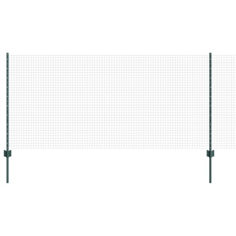 Ogrodzenie z drutu spawanego z 22 słupkami U Zielone 1x50 m Stal Ogrodzenie z drutu spawanego z 22 słupkami U Zielone 1x50 m Stal