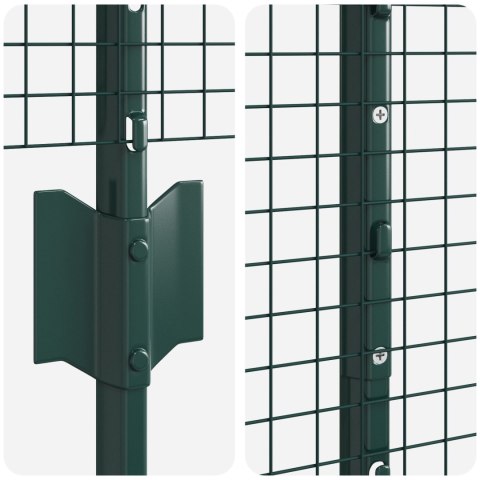 Ogrodzenie z drutu spawanego z 22 słupkami U Zielone 1x50 m Stal Ogrodzenie z drutu spawanego z 22 słupkami U Zielone 1x50 m Stal