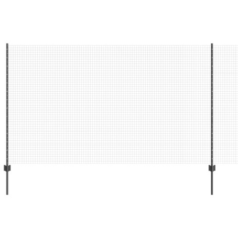 Ogrodzenie z drutu spawanego z 22 słupkami Szare 1,4x25 m Stal Ogrodzenie z drutu spawanego z 22 słupkami Szare 1,4x25 m Stal