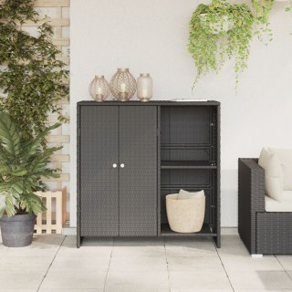 VidaXL Szafka na sprzęt Czarna 100x36x102 cm Rattan