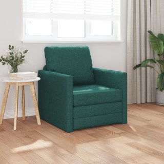  Sofa łóżko 2 w 1 ciemnozielona 74x77x81 cm z materiału